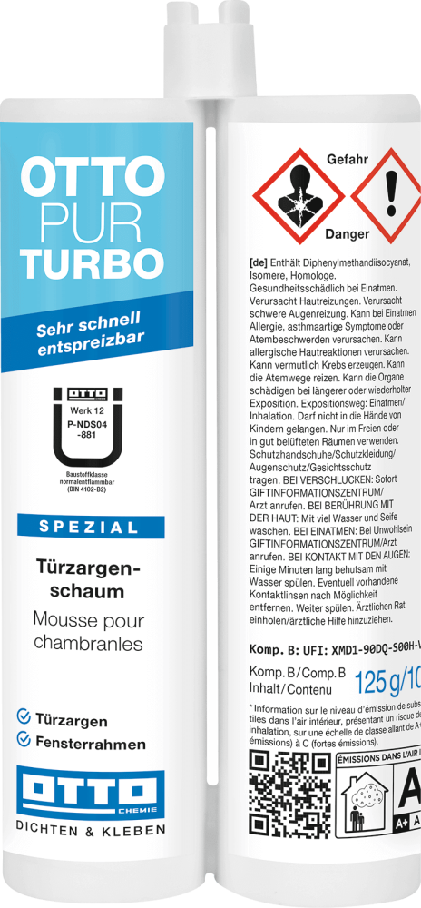 Ottopur Turbo Der 2K-PU-Türzargenschaum 210ml